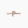 925 Sterling Silver Diamond Initial P Ring - Image 7