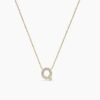 925 Sterling Silver Diamond Initial Q Necklace with gold plating