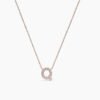 925 Sterling Silver Diamond Initial Q Necklace with premium CZ stone