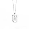 925 Sterling Silver Diamond Initial R Dangle Pendant Necklace