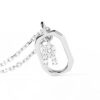 925 Sterling Silver Diamond Initial R Dangle Pendant Necklace - Image 3