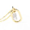 925 Sterling Silver Diamond Initial R Dangle Pendant Necklace - Image 4