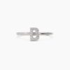 925 Sterling Silver Diamond Initial Ring - Image 5