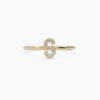 925 Sterling Silver Diamond Initial S Ring