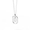 925 Sterling Silver Diamond Initial U Dangle Pendant Necklace