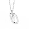 925 Sterling Silver Diamond Initial U Dangle Pendant Necklace - Image 3