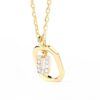 925 Sterling Silver Diamond Initial U Dangle Pendant Necklace - Image 4