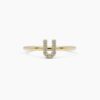 925 Sterling Silver Diamond Initial U Ring