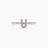 925 Sterling Silver Diamond Initial U Ring - Image 6