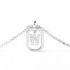 925 Sterling Silver Diamond Initial W Dangle Pendant Necklace - Image 3