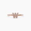 925 Sterling Silver Diamond Initial W Ring - Image 6