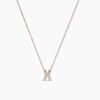 925 Sterling Silver Diamond Initial X Necklace - Image 6