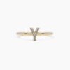 925 Sterling Silver Diamond Initial Y Ring