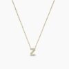 925 Sterling Silver Diamond Initial Z Necklace