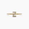 925 Sterling Silver Diamond Initial Z Ring