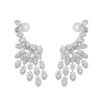 925 sterling silver jacket earrings with diamond-inspired design