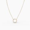 925 Sterling Silver Diamond Karma Circle Necklace