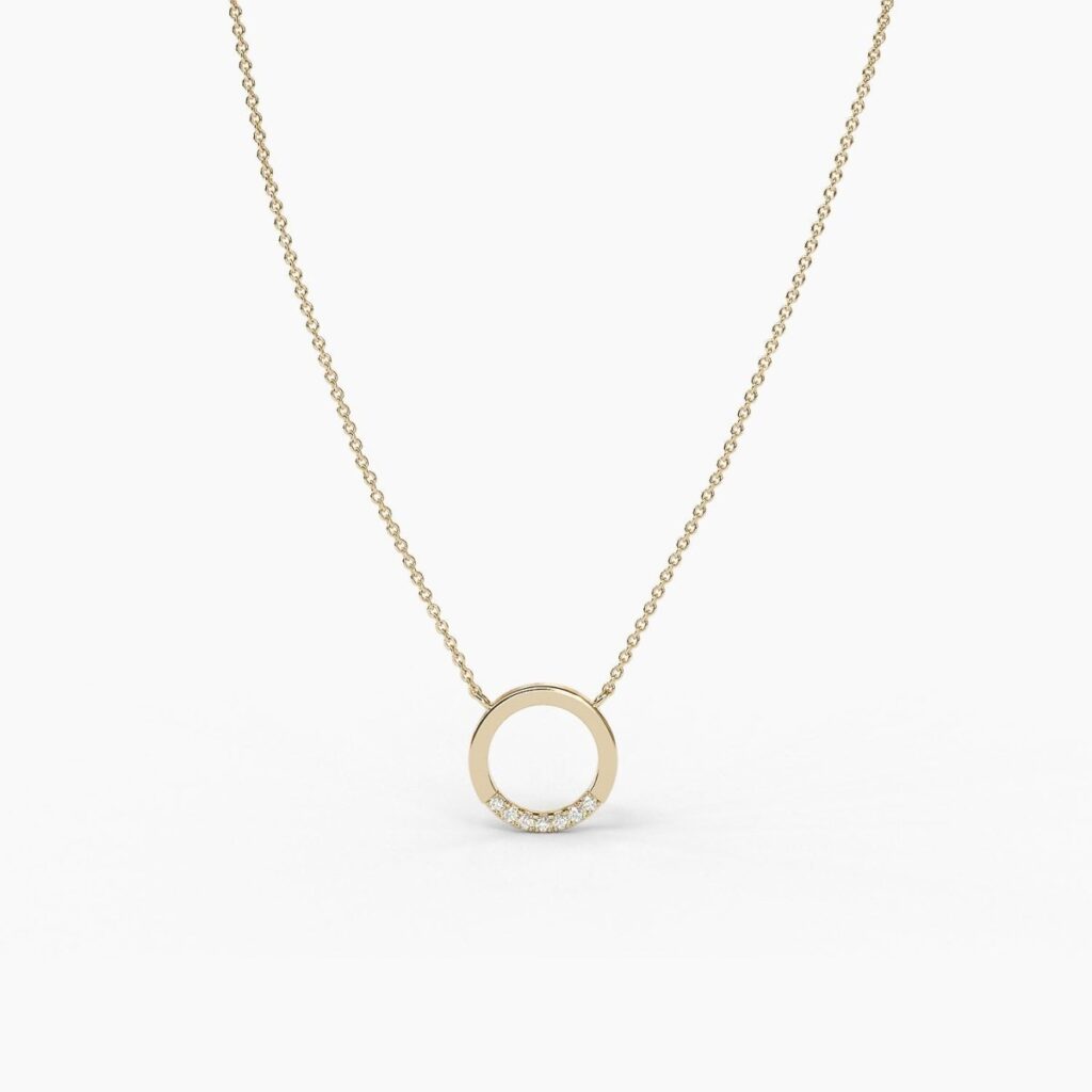 925 Sterling Silver Diamond Karma Circle Necklace