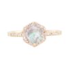 925 Sterling Silver Diamond Labradorite Hex Ring