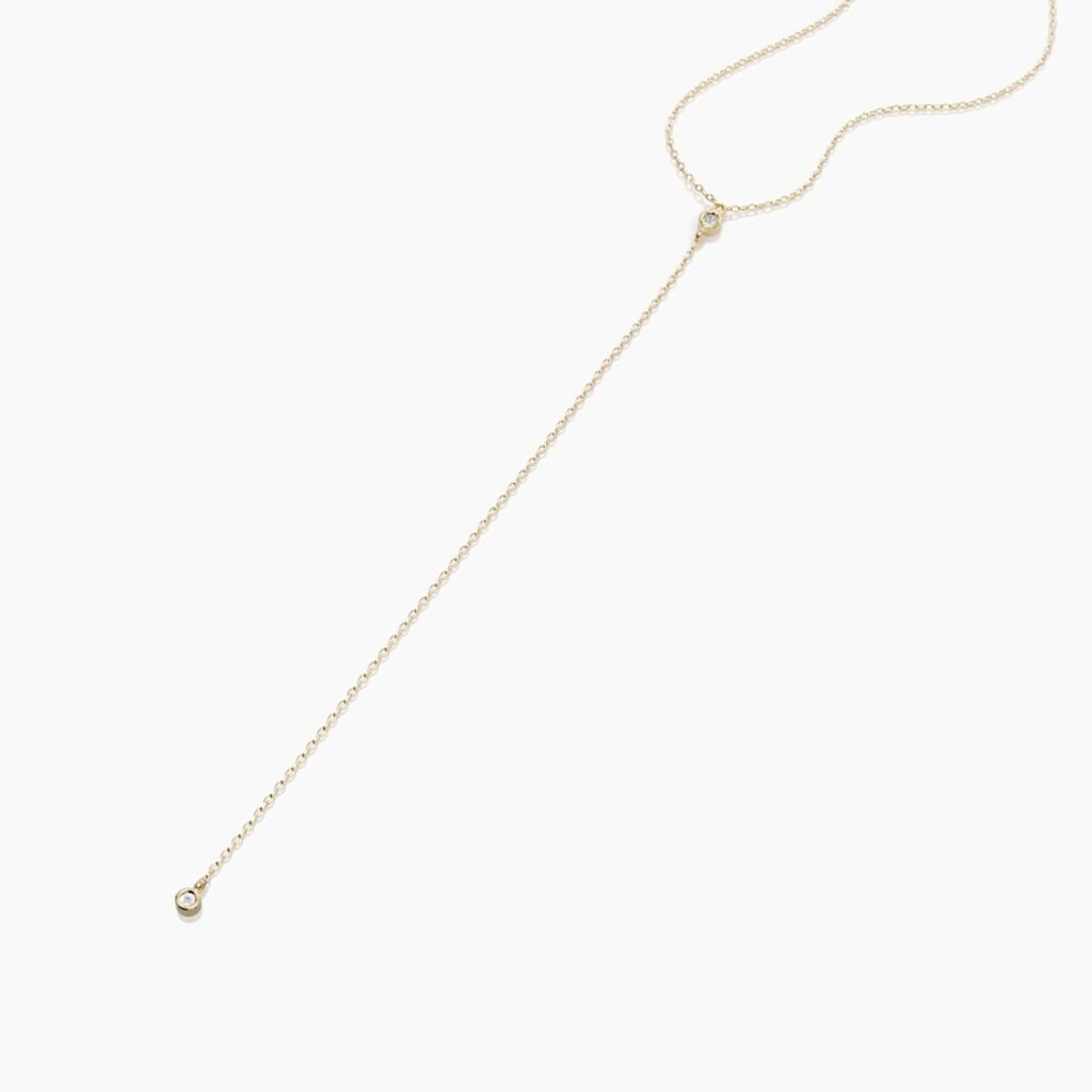 925 Sterling Silver Diamond Lariat Y Necklace