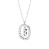 925 Sterling Silver Diamond Letter B Dangle Pendant Necklace