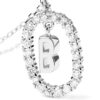 925 Sterling Silver Diamond Letter B Dangle Pendant Necklace - Image 4