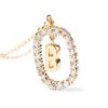 925 Sterling Silver Diamond Letter B Dangle Pendant Necklace - Image 5