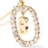 925 Sterling Silver Diamond Letter B Dangle Pendant Necklace - Image 6