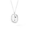 925 Sterling Silver D letter dangle pendant necklace with CZ accents