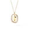 Diamond Letter D pendant necklace with bezel-set premium CZ stones