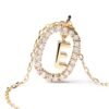 Letter E dangle necklace with refined sterling silver and gold plating