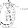 925 Sterling Silver Diamond Letter G Dangle Pendant Necklace - Image 4