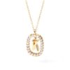 925 Sterling Silver Diamond Letter K Dangle Pendant Necklace - Image 2