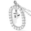 925 Sterling Silver Diamond Letter P Dangle Pendant Necklace - Image 4