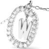 Diamond letter W dangle pendant necklace with a sleek bezel finish