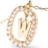 Sterling silver W necklace featuring a graceful dangle pendant style