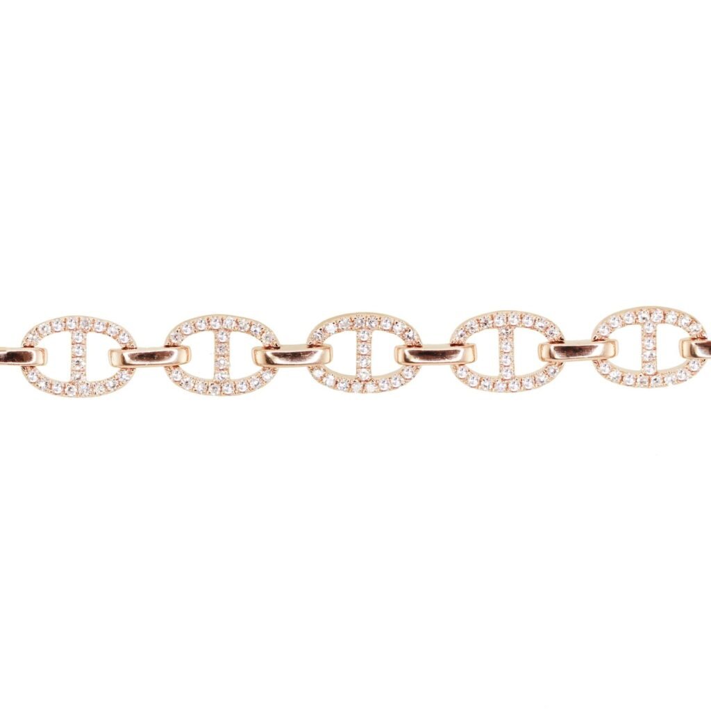 925 Sterling Silver Diamond Link Bracelet