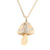 925 Sterling Silver Diamond Magic Mushroom Necklace