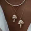 925 Sterling Silver Diamond Magic Mushroom Necklace - Image 2