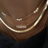925 Sterling Silver Diamond Mama Chain Link Necklace - Image 2