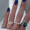 925 Sterling Silver Diamond Mama Chain Ring - Image 2