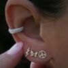 Mini butterfly stud earrings with premium CZ diamond sparkle