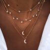 925 Sterling Silver Diamond Mini Crescent Moon Necklace - Image 4