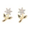 925 Sterling Silver Mini Flower Stud Earrings with CZ sparkle