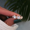 925 Sterling Silver Diamond Mini Organic Moonstone Band - Image 3