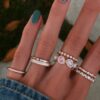 925 Sterling Silver Diamond Mini Organic Moonstone Band - Image 4