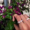 925 Sterling Silver Diamond Mini Organic Moonstone Band - Image 6