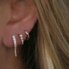 925 Sterling Silver Diamond Mini Spike Hoop - Image 2