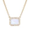 925 Sterling Silver Diamond Moonstone Halo Necklace