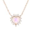 925 Sterling Silver Diamond Moonstone Heart Necklace